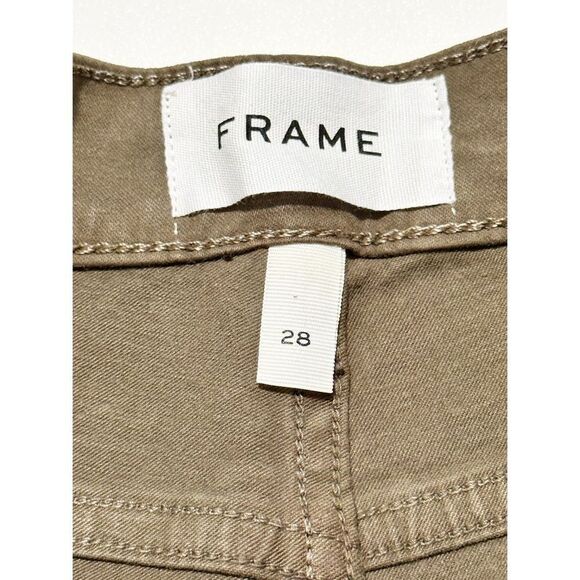 Frame Women's Le High Skinny Jeans Military Coated Green Size 28 - Picture 3 of 15